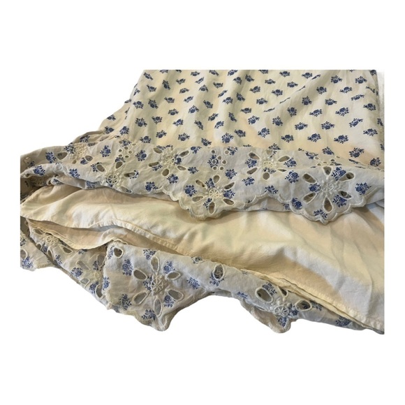 Anthropologie Meadow Rue Eyelet Floral Tunic Dress Ivory Extra Small - Picture 9 of 15